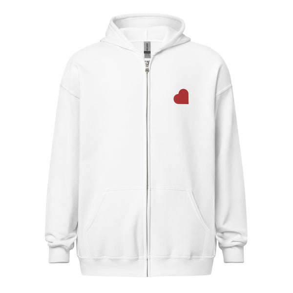 Simple Heart Zipped Hoodie - Global Store