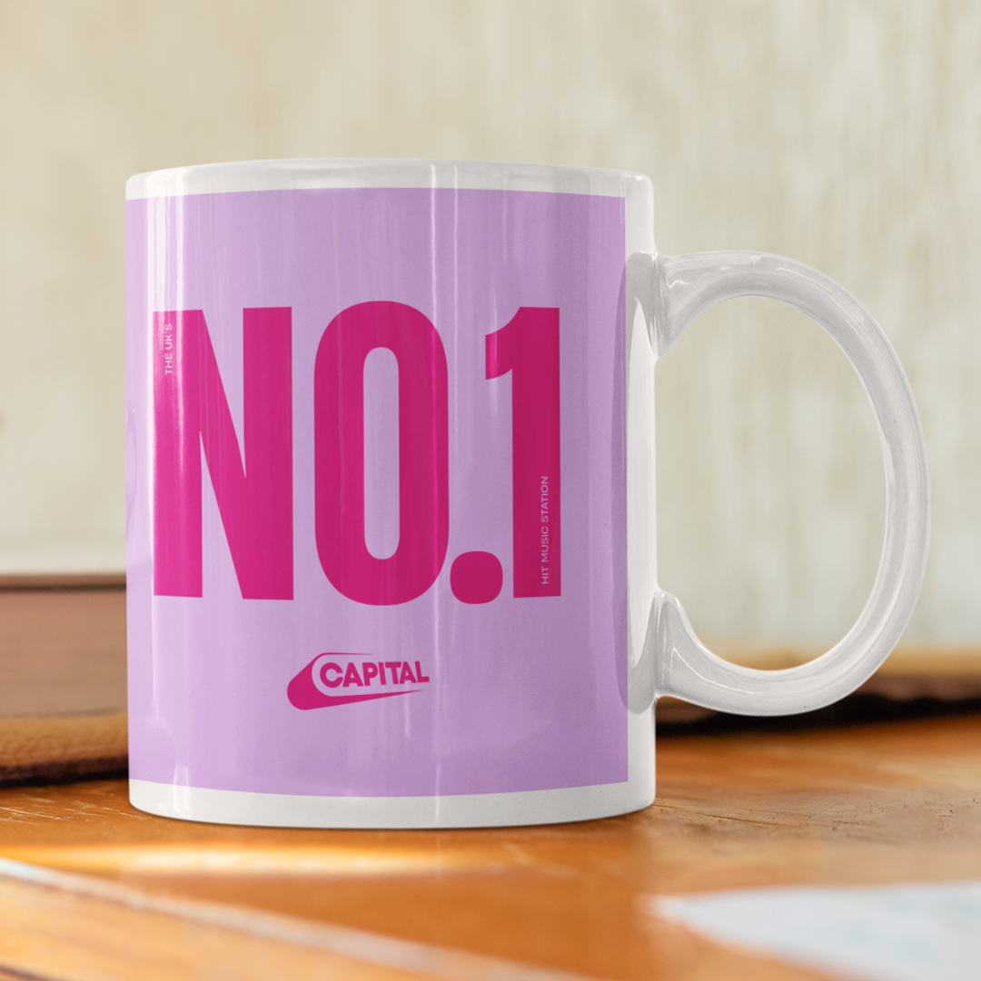 Capital No.1 Pink White Glossy Mug