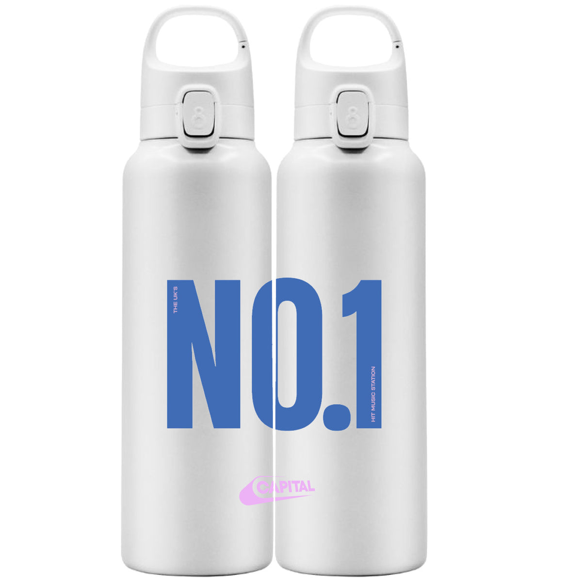 Capital No.1 Blue White Water Bottle