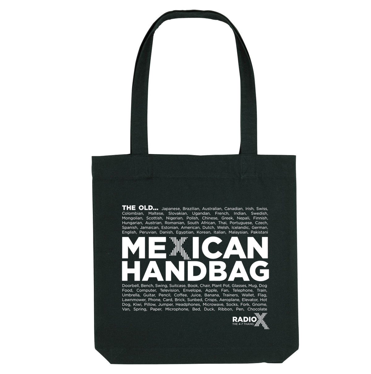 Mexican Black Canvas Tote Bag