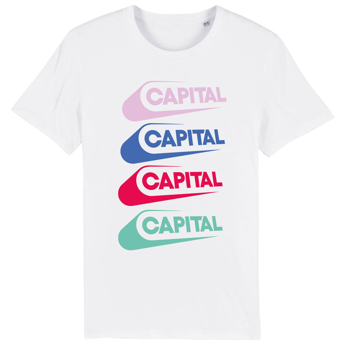 Capital Stacked White Unisex  T-Shirt
