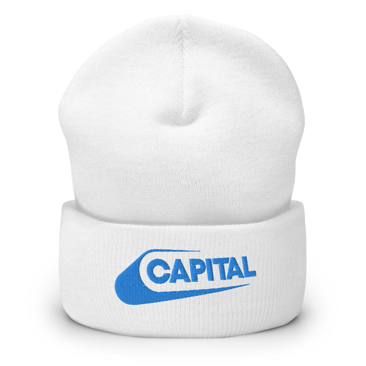Capital Aqua/White Cuffed Beanie