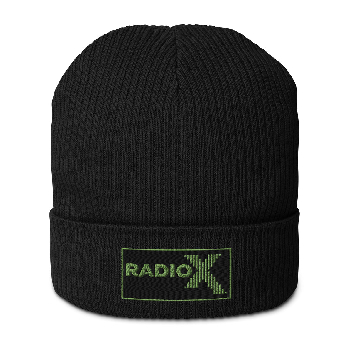 Radio X Green Black/Black Organic Ribbed Beanie