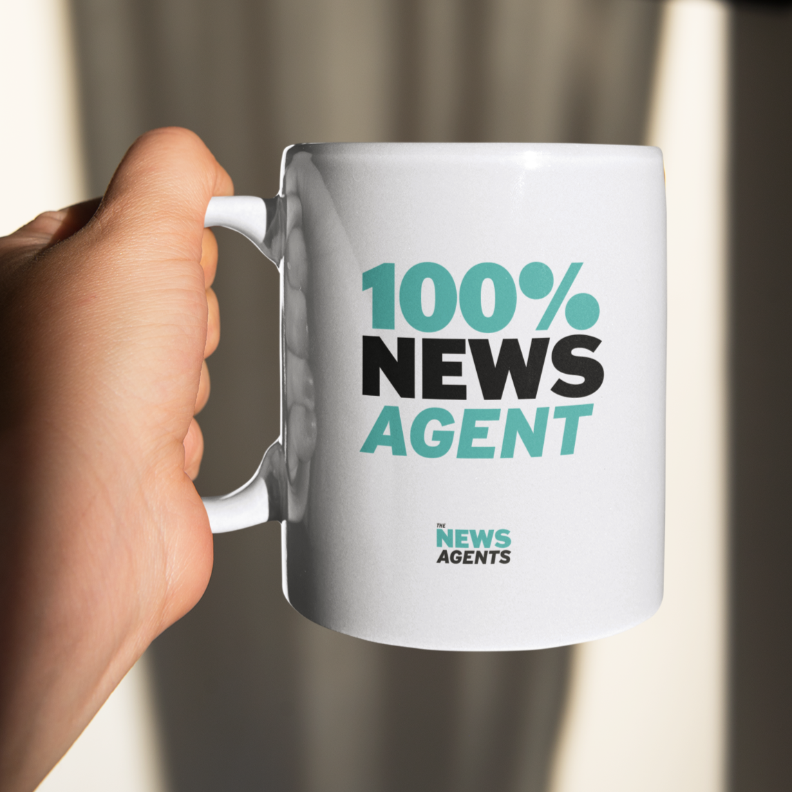 100% News Agent White Glossy Mug