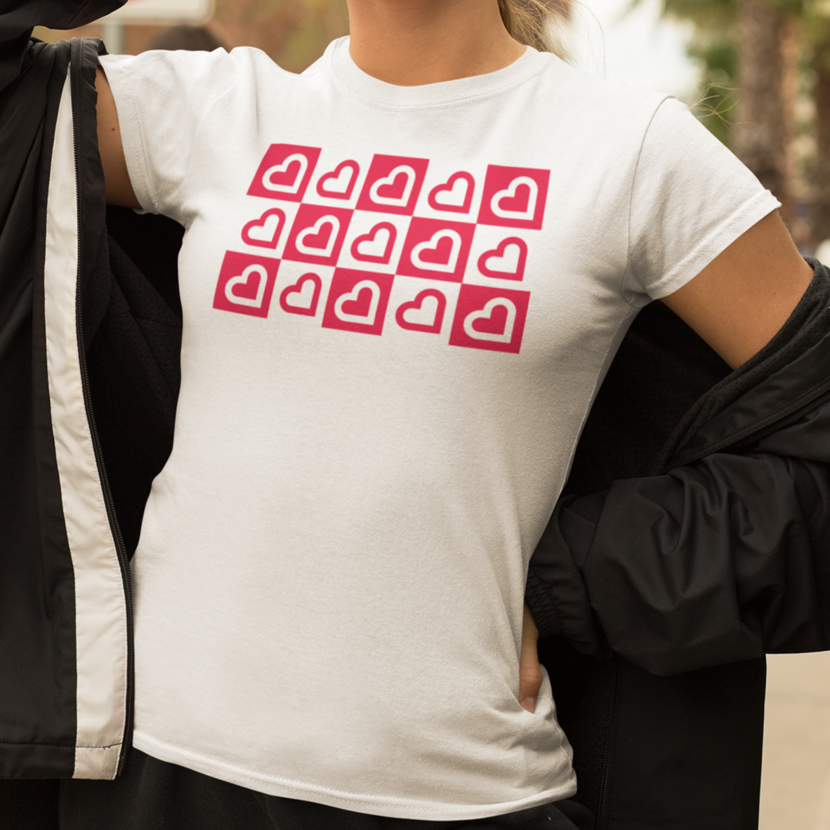 Heart Checkerboard T-Shirt