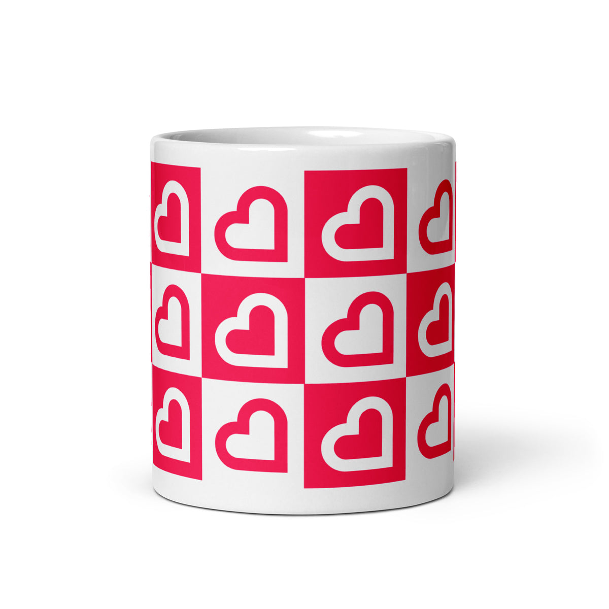 Heart Checkerboard Mug