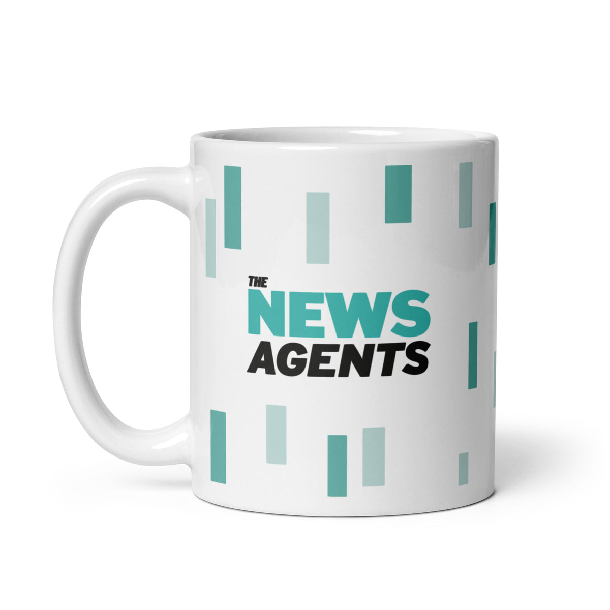 The News Agents Pattern White Glossy Mug