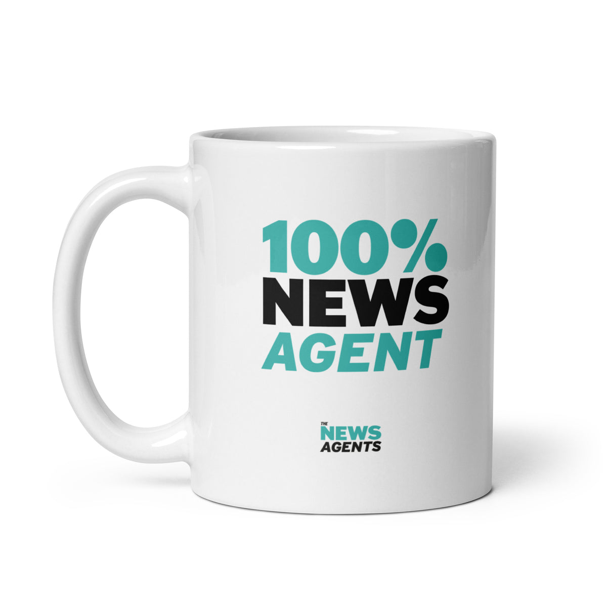 100% News Agent White Glossy Mug