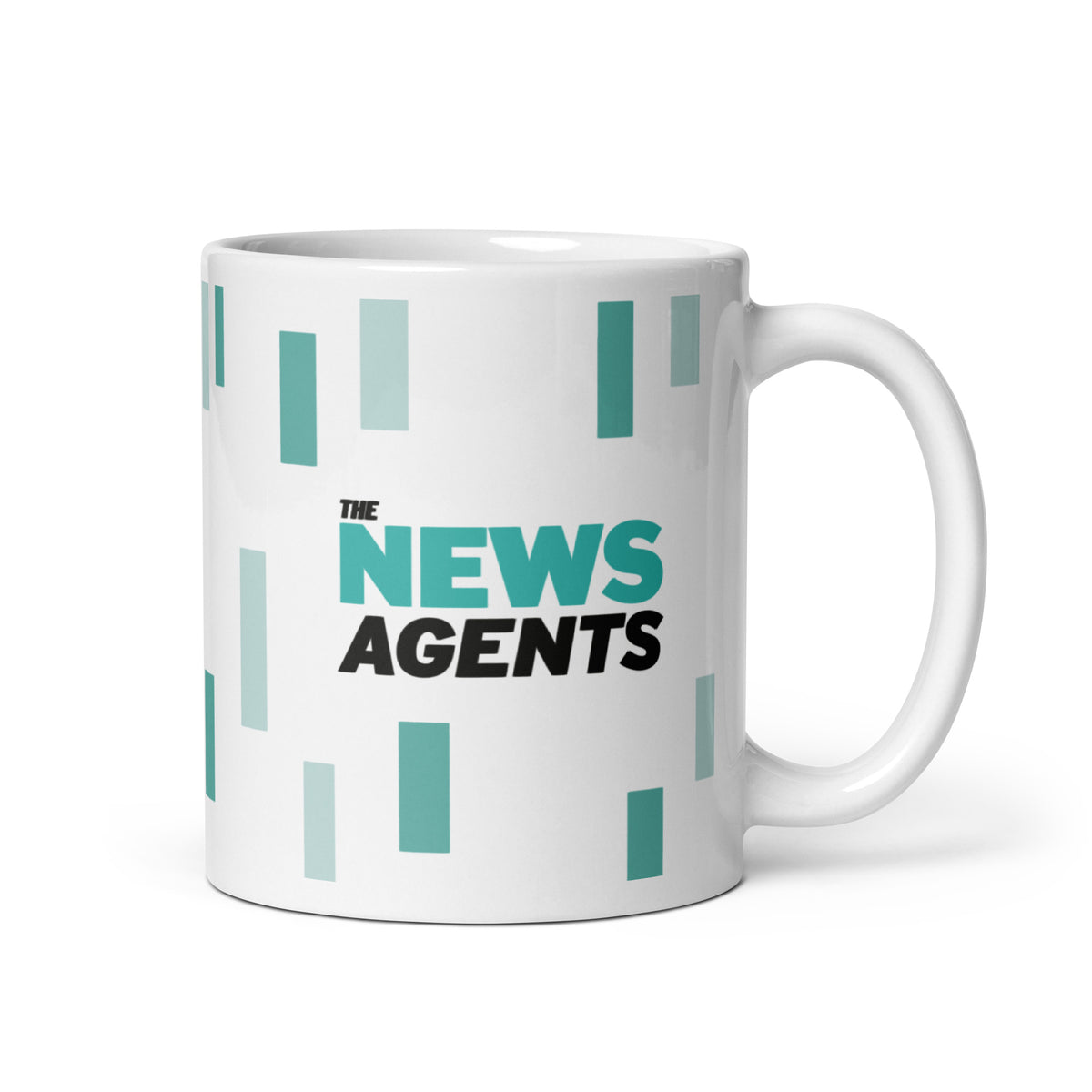 The News Agents Pattern White Glossy Mug